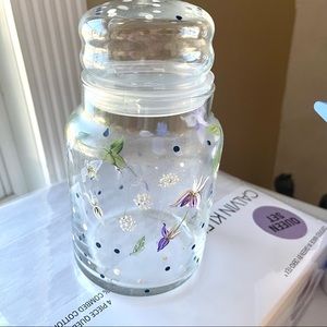 Hand painted floral accents jar